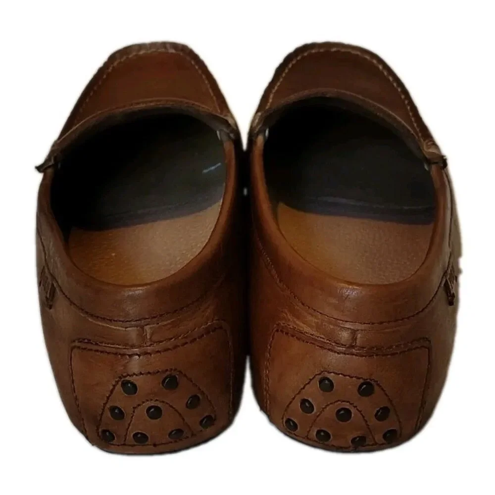 Polo Ralph Lauren Men's Woodley Brown Leather Driving Loafers Size 9.5D